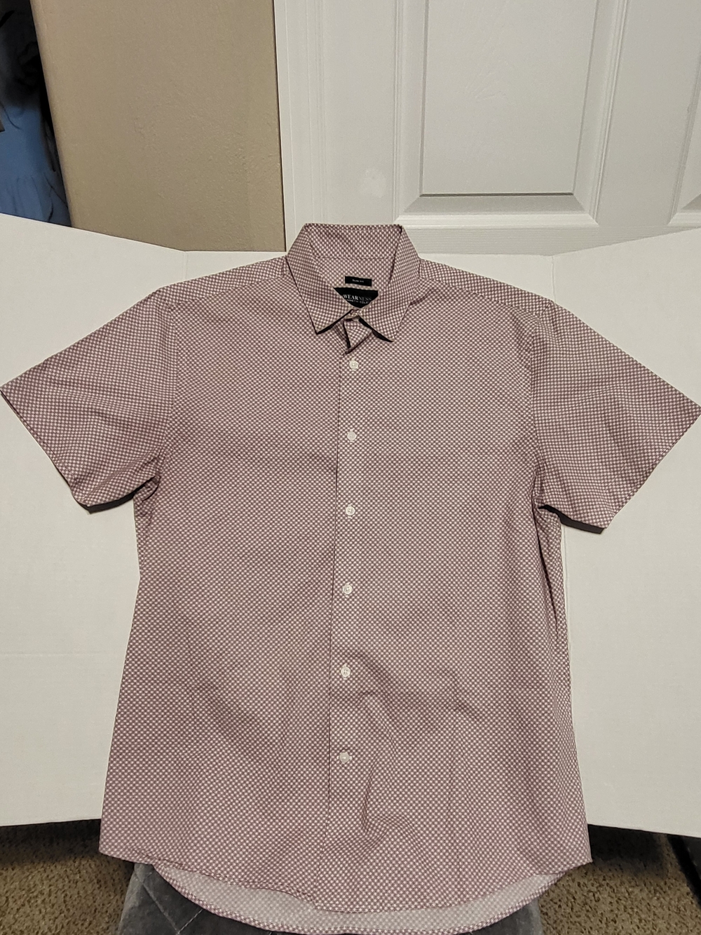 Awearness Kenneth Cole Men's Short Sleeve Button Down Shirt - Slim Fit Size L